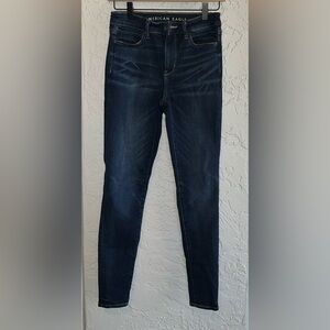 American Eagle Women's Dark Blue Super Stretch Hi-Rise Jegging